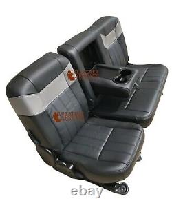 05-2007 Ford F250 F350 Harley Davidson Second Row Rear Leather Seat Cover BLACK