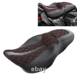 2-Up Seat for Harley Davidson Road King Classic 08-19 SD4 black red