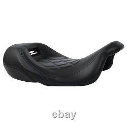 Black Blue Driver and Passenger Seat Set for Harley Davidson Touring'09-Up