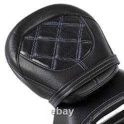 Black Blue Driver and Passenger Seat Set for Harley Davidson Touring'09-Up