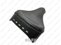 Black Leather Metro Police Solo Seat for Harley Davidson V-Twin, Sportster