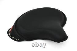Black Leather Solo Seat with Skirt fits Harley-Davidson