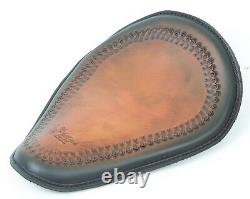 Black and tan motorcycle Seat Sportster Bobber Triumph Harley Spring Solo