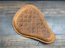 Brown Diamond Stitch Leather Motorcycle Seat Fit For Harley Davidson