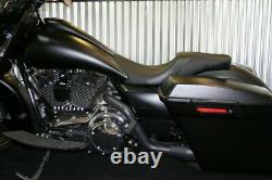 Danny Gray Weekday 2-Up Seat for Paul Yaffe Stretched Tank 08+ for Harley FLH