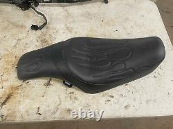 Drag Specialties Predator Seat Black Flame Stitch 0804-0385 Harley davidson XL