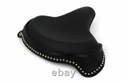 Fit For Harley Davidson Black Solo Seat with Skirt & Studs' Pure Leather