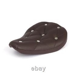Fitzz Solo Seat Narrow, Diamond Stitch Brass Rivets, Brown, For Harley-Davidson