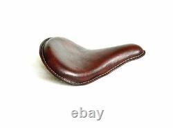 Genuine Leather Harley Davidson Sportster Style Seat Plain Cherry