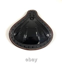 Genuine Leather Harley Davidson Sportster Style Seat Plain Cherry