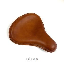 Genuine Leather Harley Davidson Sportster Style Seat Plain Tan