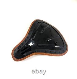 Genuine Leather Harley Davidson Sportster Style Seat Plain Tan