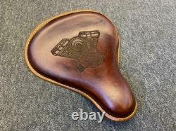 Genuine Leather Harley Davidson Sportster Style Seat With Engine Design
