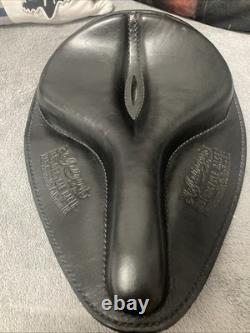 H&F Mesinger Board Track Racer Motorcycle Seat Saddle Black Harley Davidson