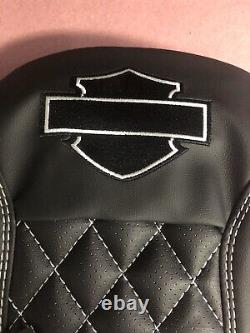 Harley Davidson 08-20 FLHX Stock Seat Cover White Stitching & Logo P/N 52000142