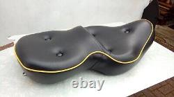 Harley Davidson Evo Sportster Dual Comfort Seat, Yellow Piping, 1987-2003 Used