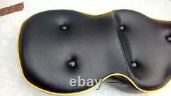 Harley Davidson Evo Sportster Dual Comfort Seat, Yellow Piping, 1987-2003 Used