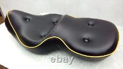 Harley Davidson Evo Sportster Dual Comfort Seat, Yellow Piping, 1987-2003 Used