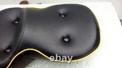 Harley Davidson Evo Sportster Dual Comfort Seat, Yellow Piping, 1987-2003 Used