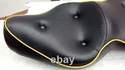 Harley Davidson Evo Sportster Dual Comfort Seat, Yellow Piping, 1987-2003 Used