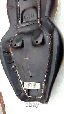 Harley Davidson Evo Sportster Dual Comfort Seat, Yellow Piping, 1987-2003 Used