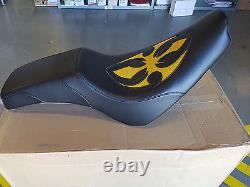 Harley Davidson Softail Black/Yellow Sidekick Custom Seat 52193-08