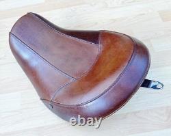 Harley Dyna Low Profile Distressed Leather Solo Riders Seat Saddle FXD 51937-10