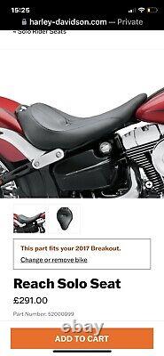 Harley davidson breakout reach solo seat Fits Upto 2017 Part Number 52000099