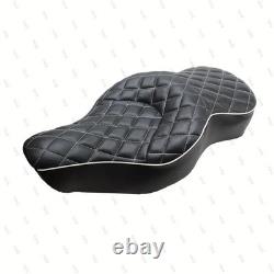 Leather twin/two up/double seat for Harley Davidson Sportster XL883 1200N 04-15