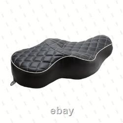 Leather twin/two up/double seat for Harley Davidson Sportster XL883 1200N 04-15
