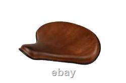 Medium Brown Leather Tractor Spring Solo Motorcycle Seat Harley Davidson Indian