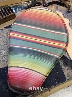 Mexican Blanket Motorcycle Seat Sportster Harley Chopper Bobber Rich Phillips