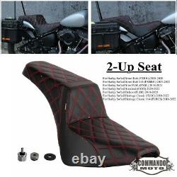 Motorcycle 2-UP Gel Pad Driver Passenger Seat For Harley Davidson Softail 18-22