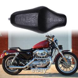 Motorcycle Leather Alligator Two-Up Seat For Harley Davidson Sportster 883 1200