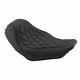 Mustang 76735 Wide Tripper Solo Seat, Diamond Stitch Black Harley Road King, Stre