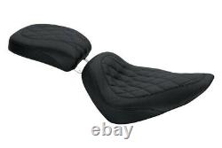 Mustang 76802 Wide Tripper Solo Seat, Diamond Stitch Black Harley Fatboy, Heritag