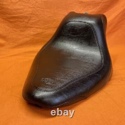 Mustang For Harley Davidson Black Leather Wide Tripper Solo Seat