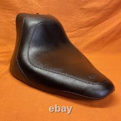 Mustang For Harley Davidson Black Leather Wide Tripper Solo Seat