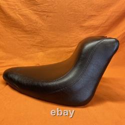 Mustang For Harley Davidson Black Leather Wide Tripper Solo Seat