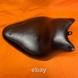 Mustang For Harley Davidson Black Leather Wide Tripper Solo Seat