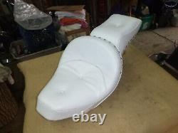 NICE HARLEY DAVIDSON WHITE SEAT FOR 70's 80's FL & FX by DRAG SPECIALTIES