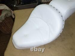 NICE HARLEY DAVIDSON WHITE SEAT FOR 70's 80's FL & FX by DRAG SPECIALTIES