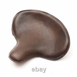 Police Style Genuine Leather Motorcycle Saddle Seat Brown for Harley-Davidson