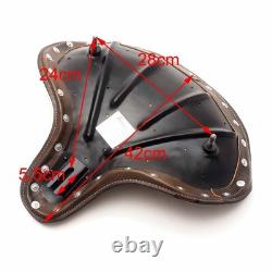 Police Style Genuine Leather Motorcycle Saddle Seat Brown for Harley-Davidson