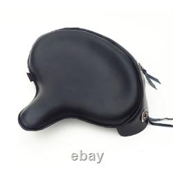 Police Style Genuine Leather Saddle Seat Seat Conchos Fits Harley-Davidson