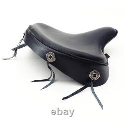Police Style Genuine Leather Saddle Seat Seat Conchos Fits Harley-Davidson