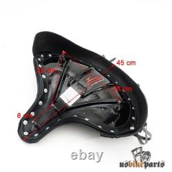 Police Style Genuine Leather Saddle Seat Seat Conchos Fits Harley-Davidson