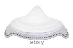 Pure Leather Solo Seat Fit For Harley Davidson White with Skirt & Studs