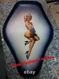 Rich Phillips Leather Pinup Motorcycle Seat Spring Solo Harley Chopper Bobber 48