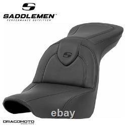 SEAT HARLEY SOFTTAIL SADDLEMEN RoadsofaT 818-29-187 2-Up Seat Black Saddlegel